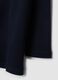 Navy pure cotton T-shirt with ruffled high neck_3
