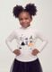 T-shirt bianca in cotone elasticizzato con Collo rialzato_1
