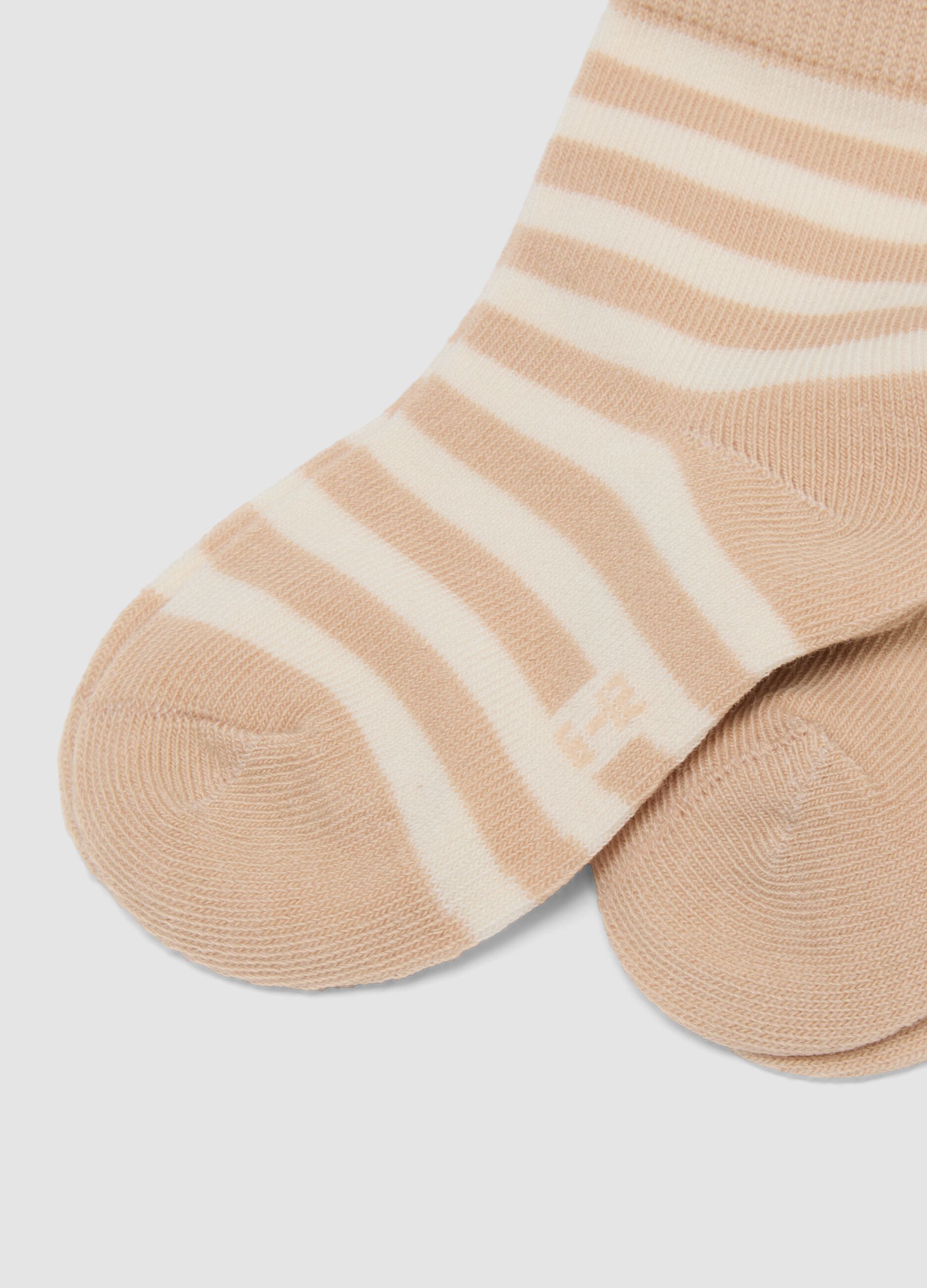 Tripack di calze beige in cotone organico elasticizzato
