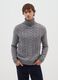 Grey turtleneck regular fit with jacquard pattern_0