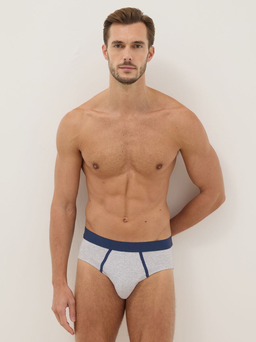 Tripack multicoloured elastic cotton briefs regular fit_0