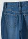 Girls&rsquo; blue baggy pure cotton jeans with embroidered turn-up hem_6