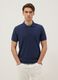 Blue pure cotton short-sleeve polo shirt, regular fit_0