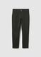 Green Cotton Blend Slim Fit Trousers_4
