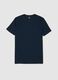 Regular Fit Round Neck Blue Pure Cotton T-shirt_4