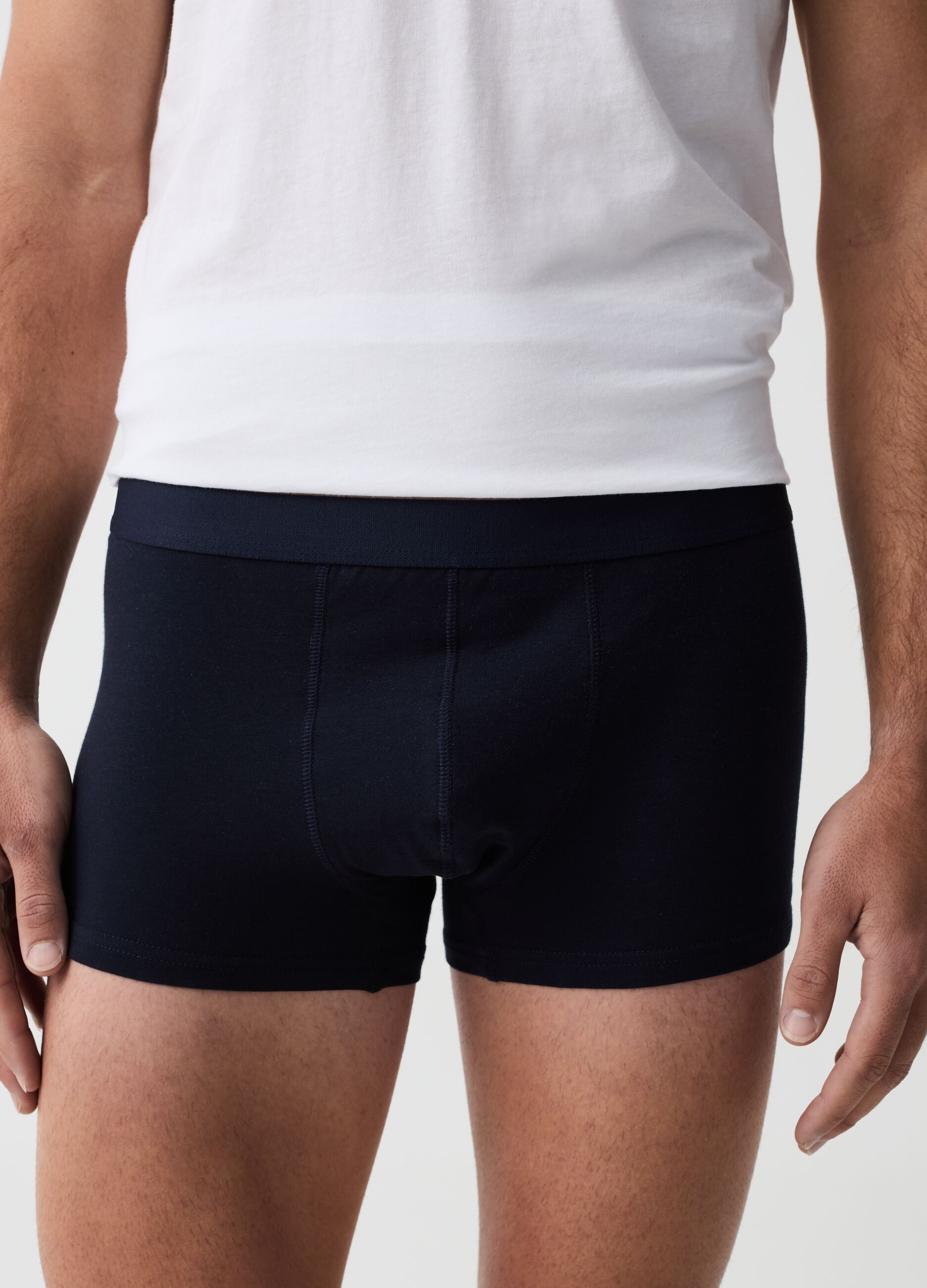 Three-pack stretch organic cotton boxer shorts