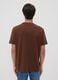 Braunes Jersey-T-Shirt aus reiner Baumwolle mit Schriftzug, Regular Fit_3