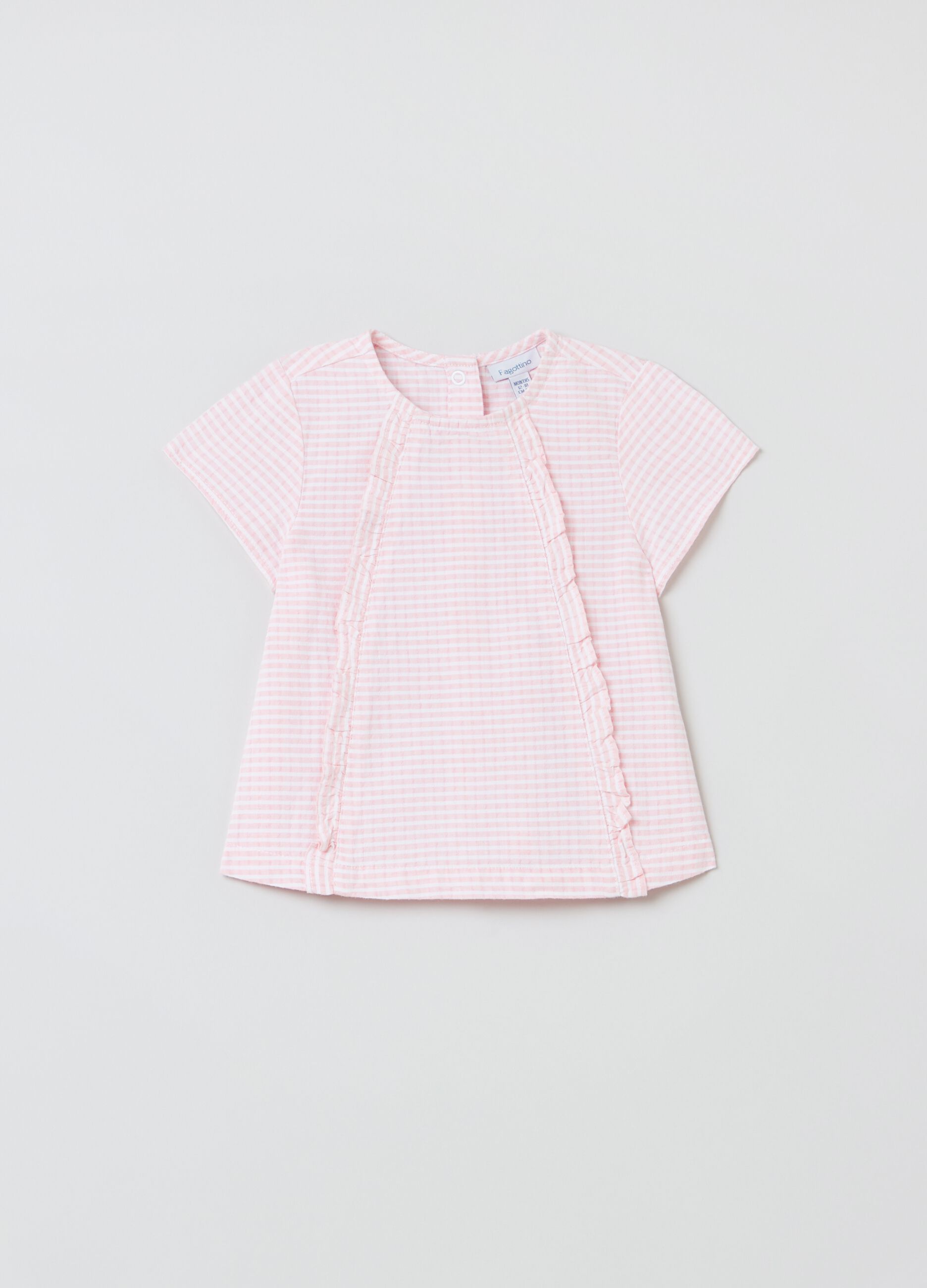 Cotton blouse with gingham pattern