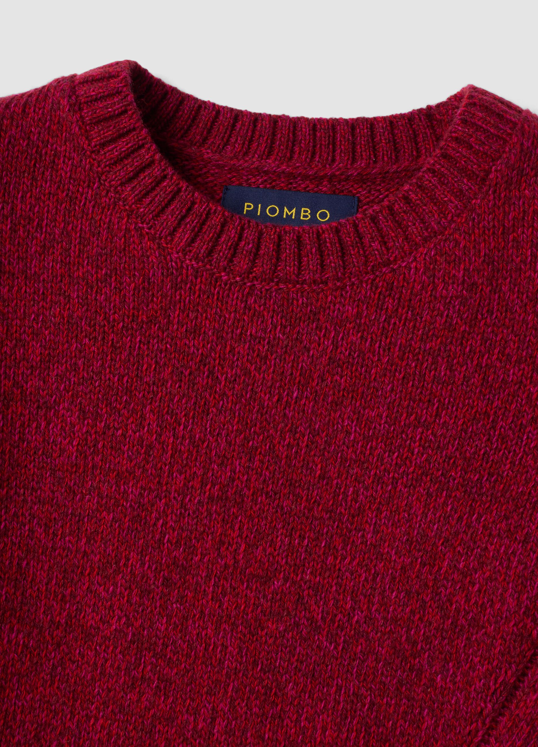 Roter Pullunder aus Wollmischung mit Rundhalsausschnitt und Oversize-Fit