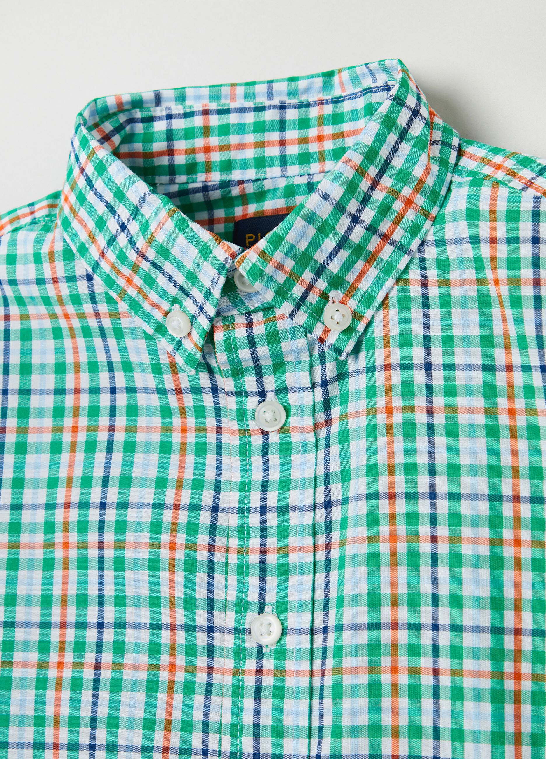 Cotton shirt with check print_2