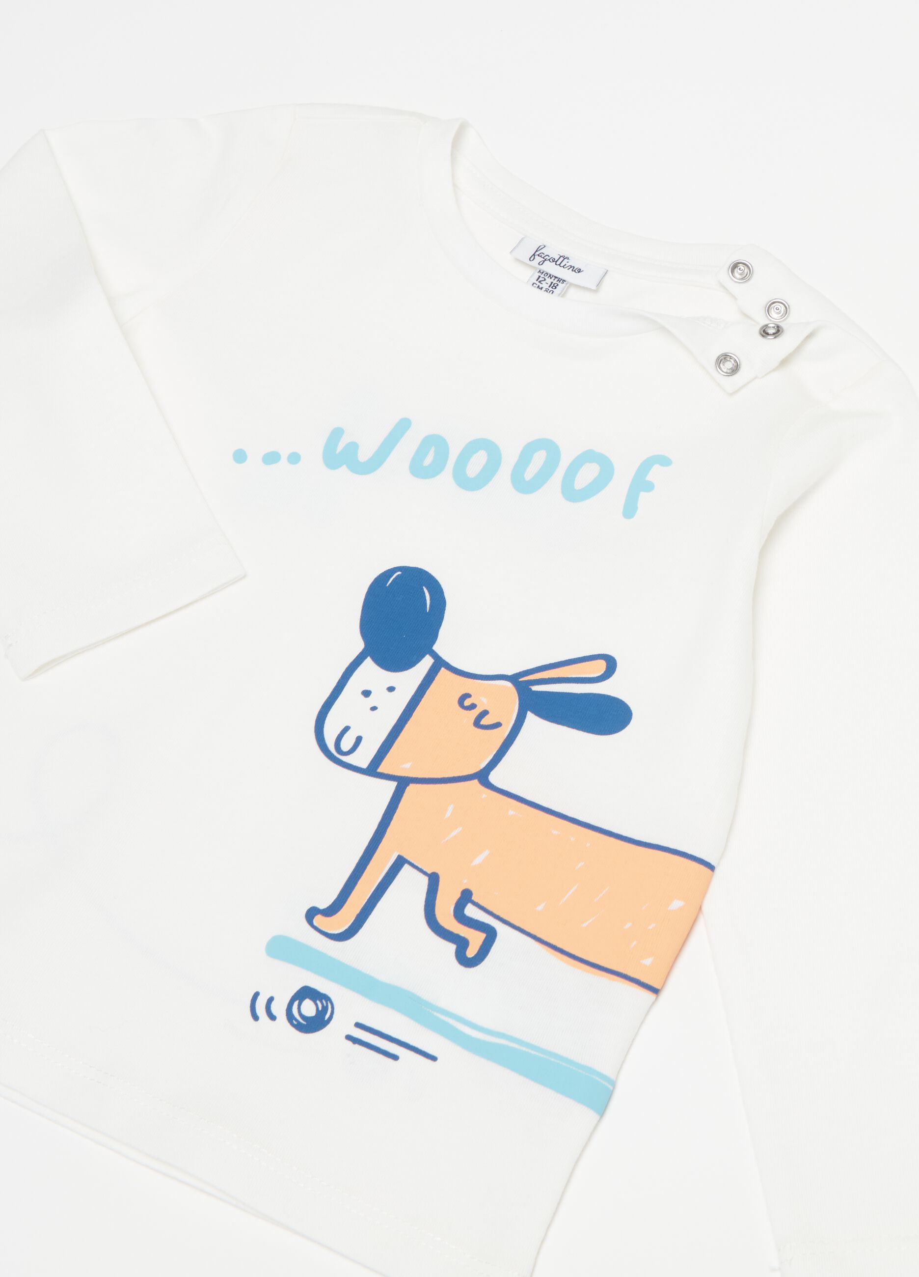Camiseta de manga larga estampado perrito