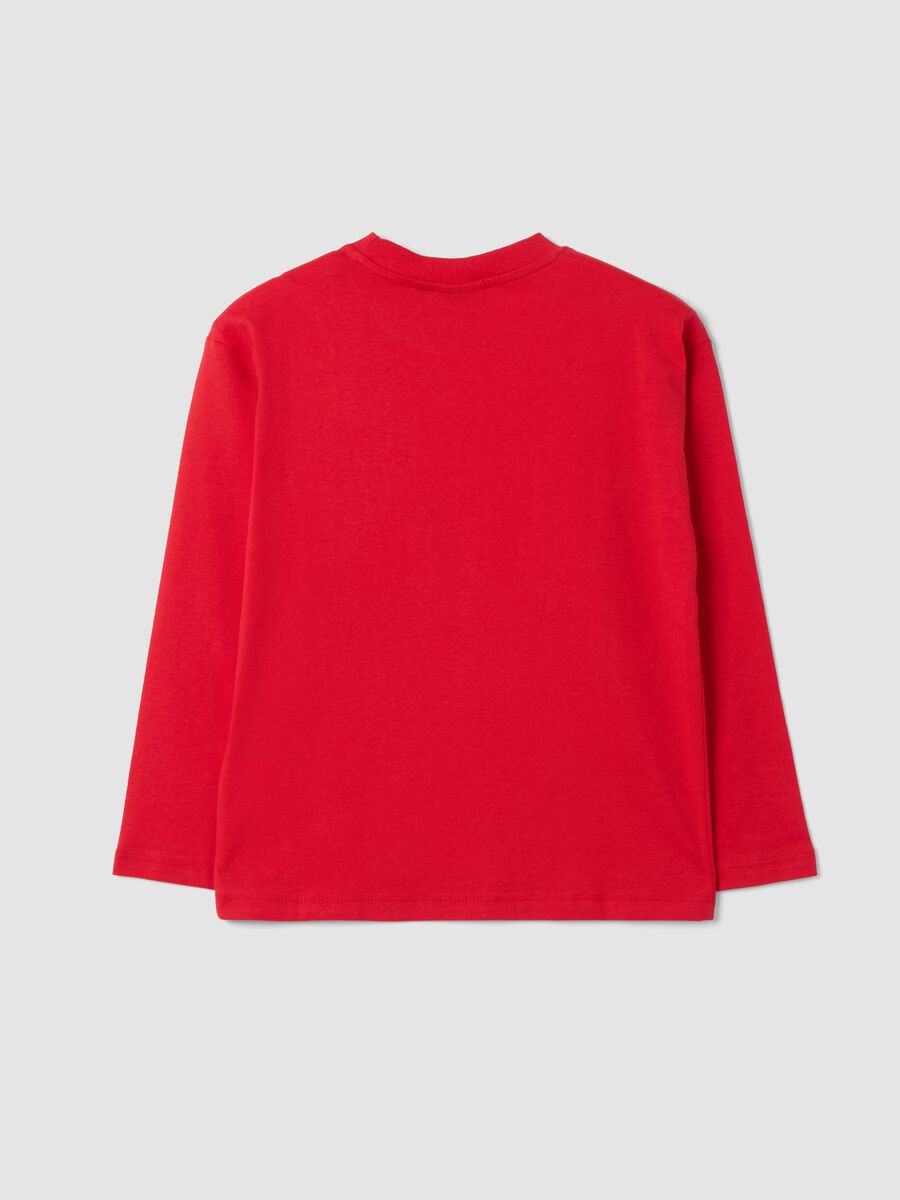 T-shirt rossa in puro cotone con stampa Chicago Bulls_1
