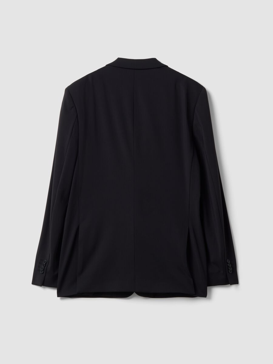 Black slim-fit 4-way stretch blazer, easy iron_2