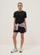 Shorts cargo negros de mezcla de algod&oacute;n para ni&ntilde;as con ajuste relajado_0