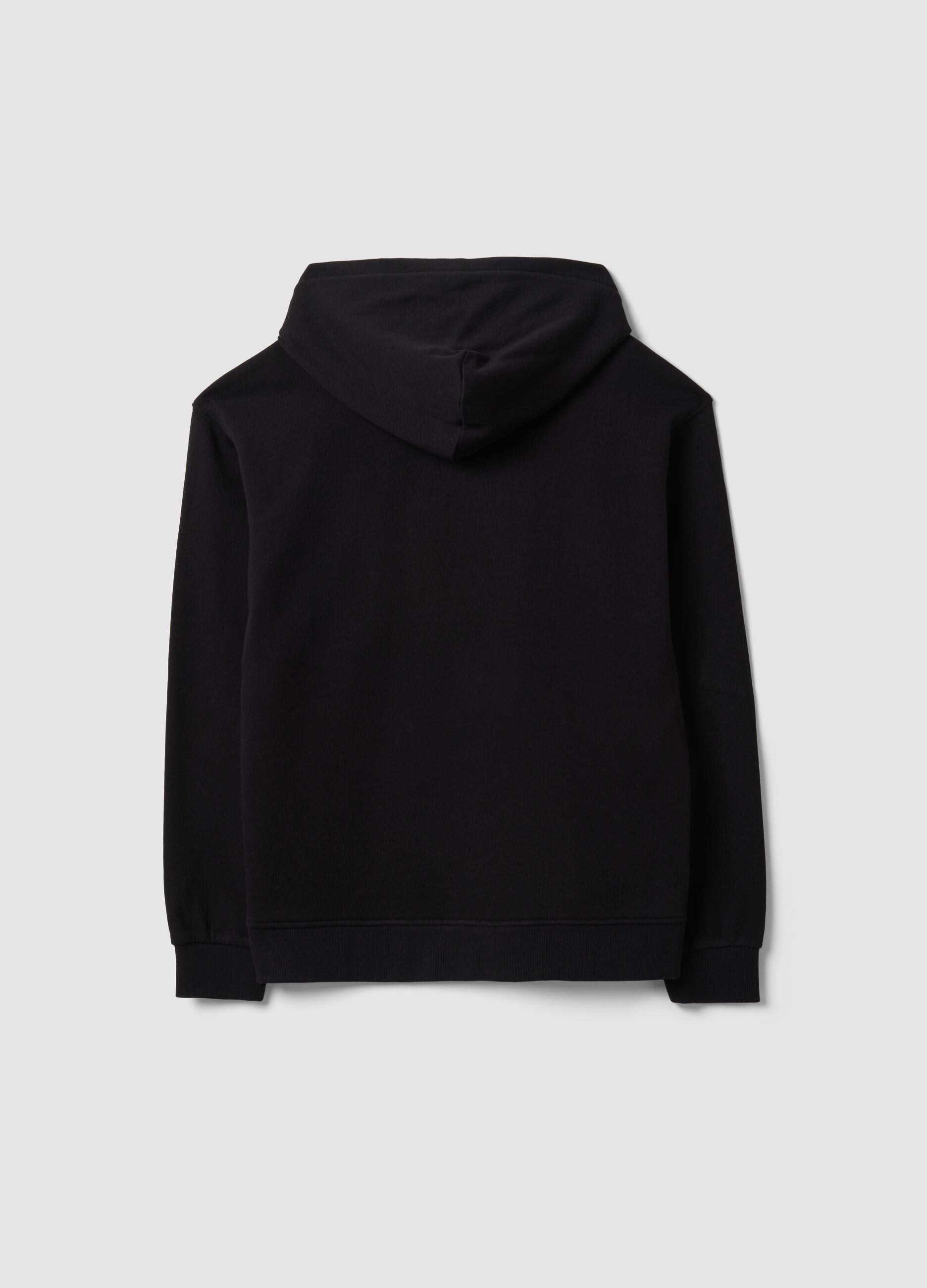 Schwarzer Hoodie aus Bio-Baumwolle mit Reissverschluss