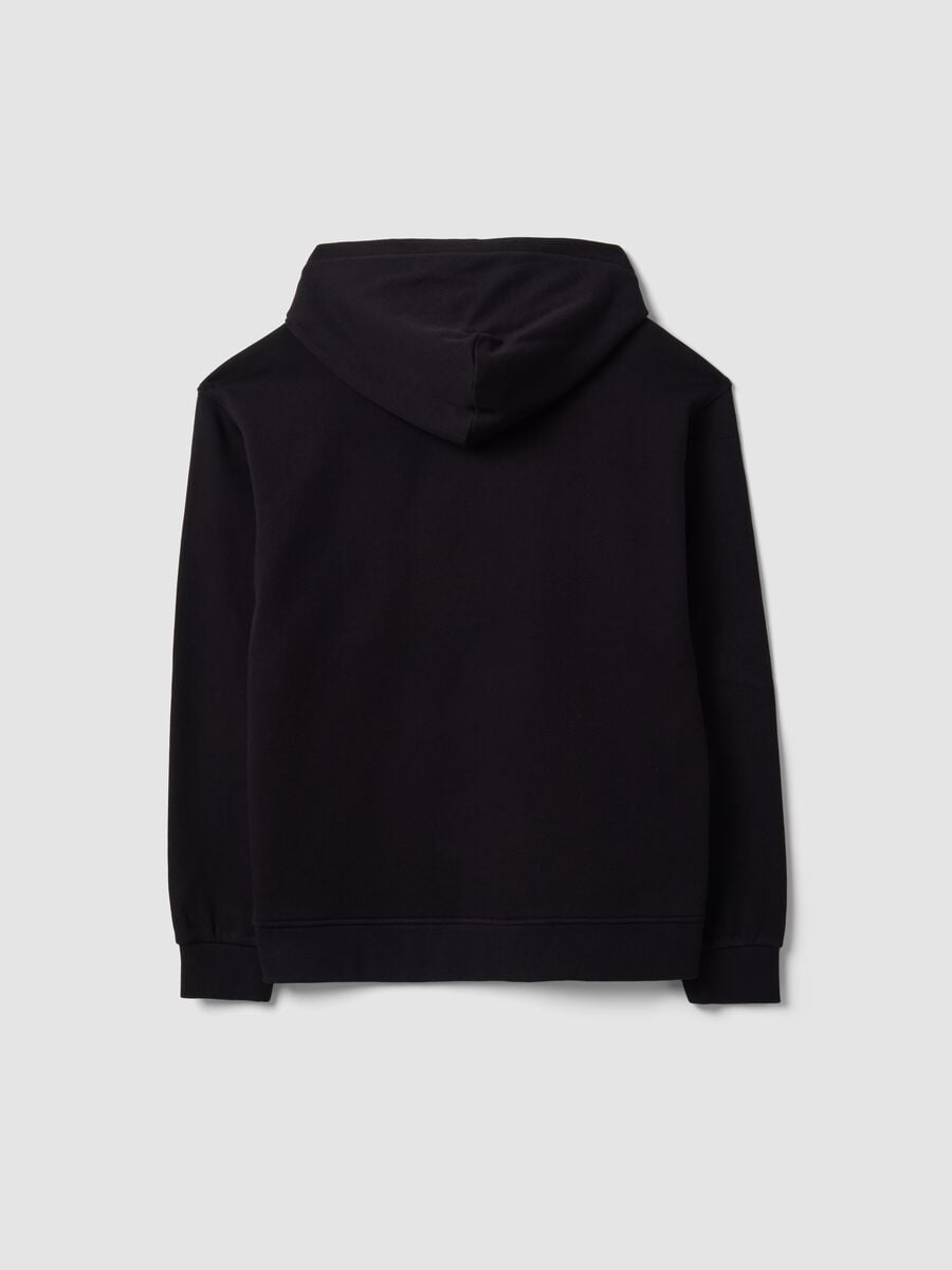 Schwarzer Hoodie aus Bio-Baumwolle mit Reissverschluss_1