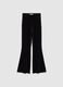 Black stretchy flare trousers_4
