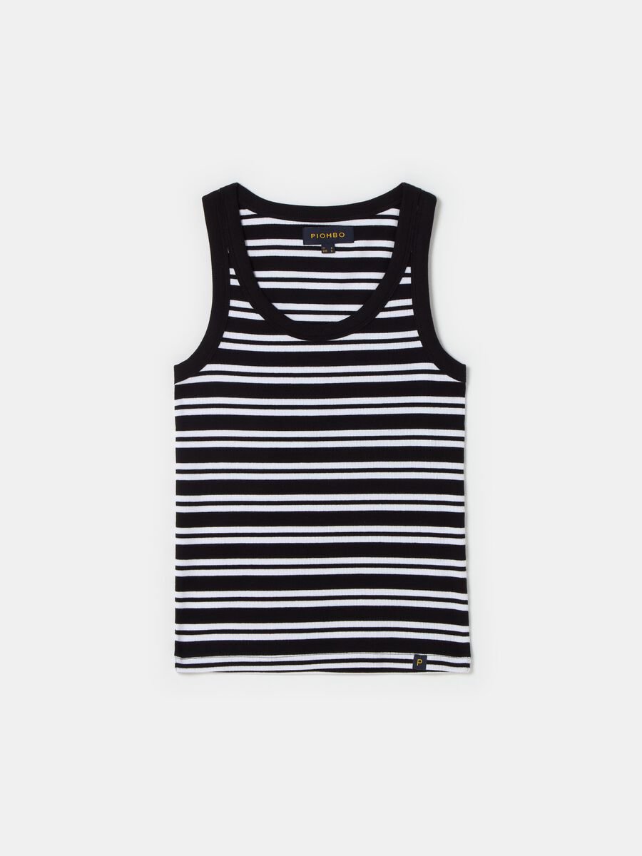 Ribbed tank top with striped pattern_0