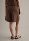 Brown lyocell and linen mix regular fit shorts_3