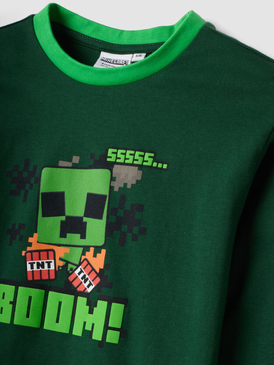 Gr&uuml;ner Pyjama aus reiner Bio-Baumwolle mit Minecraft-Print f&uuml;r Jungen_3