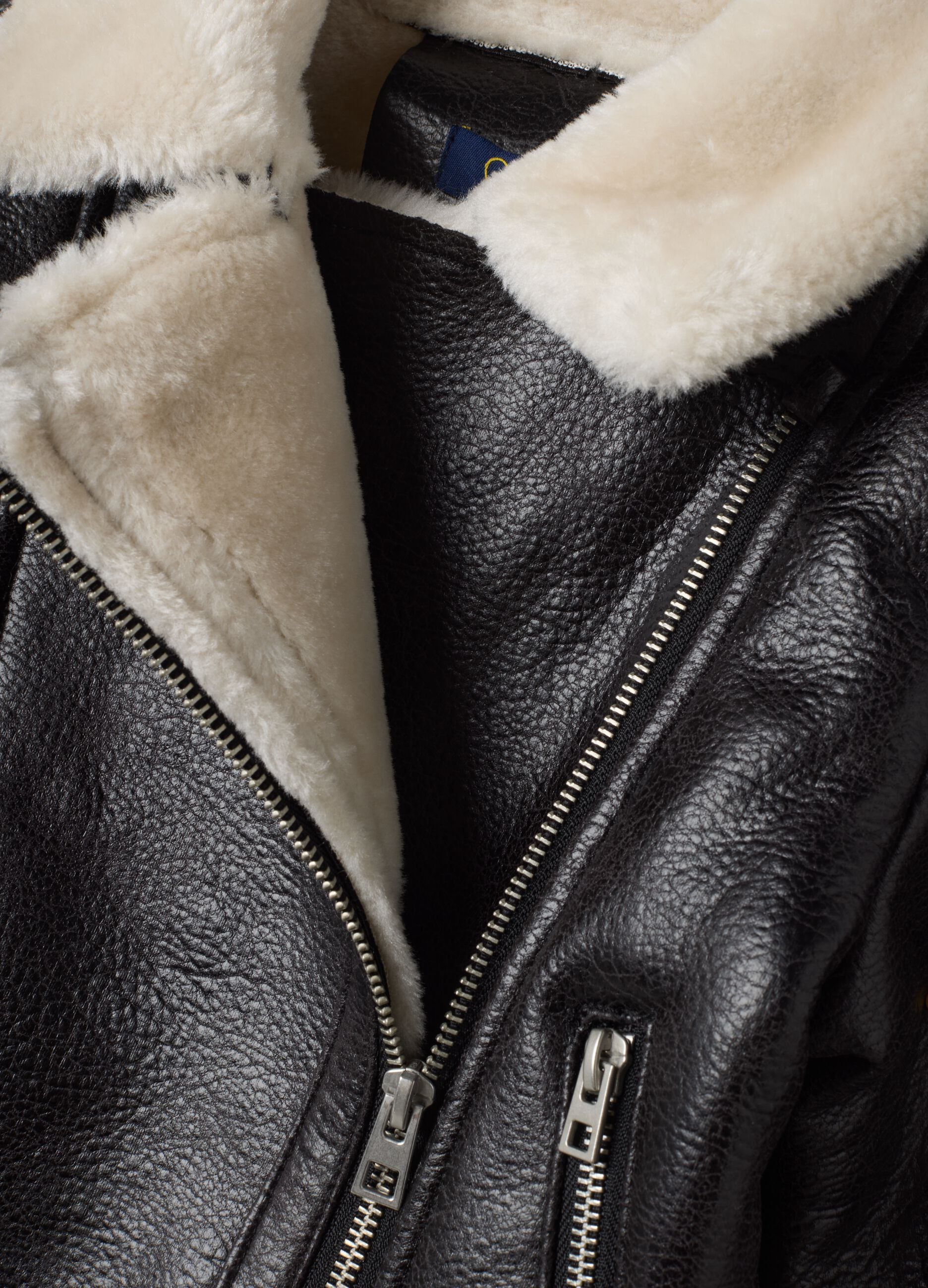 Black faux-leather stretch jacket