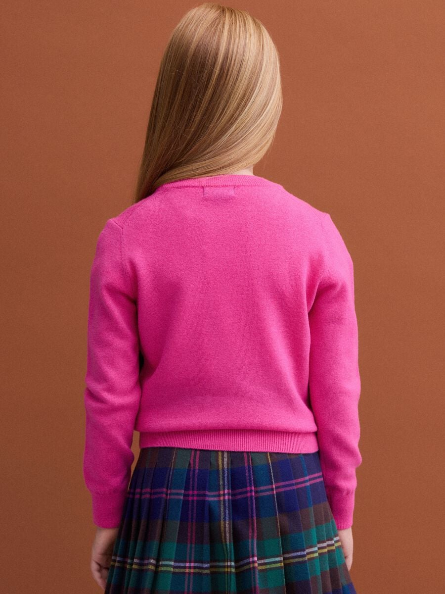 Pink pure wool long-sleeve jumper, regular fit_2