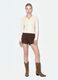 White viscose-blend fitted polo-collar top_0