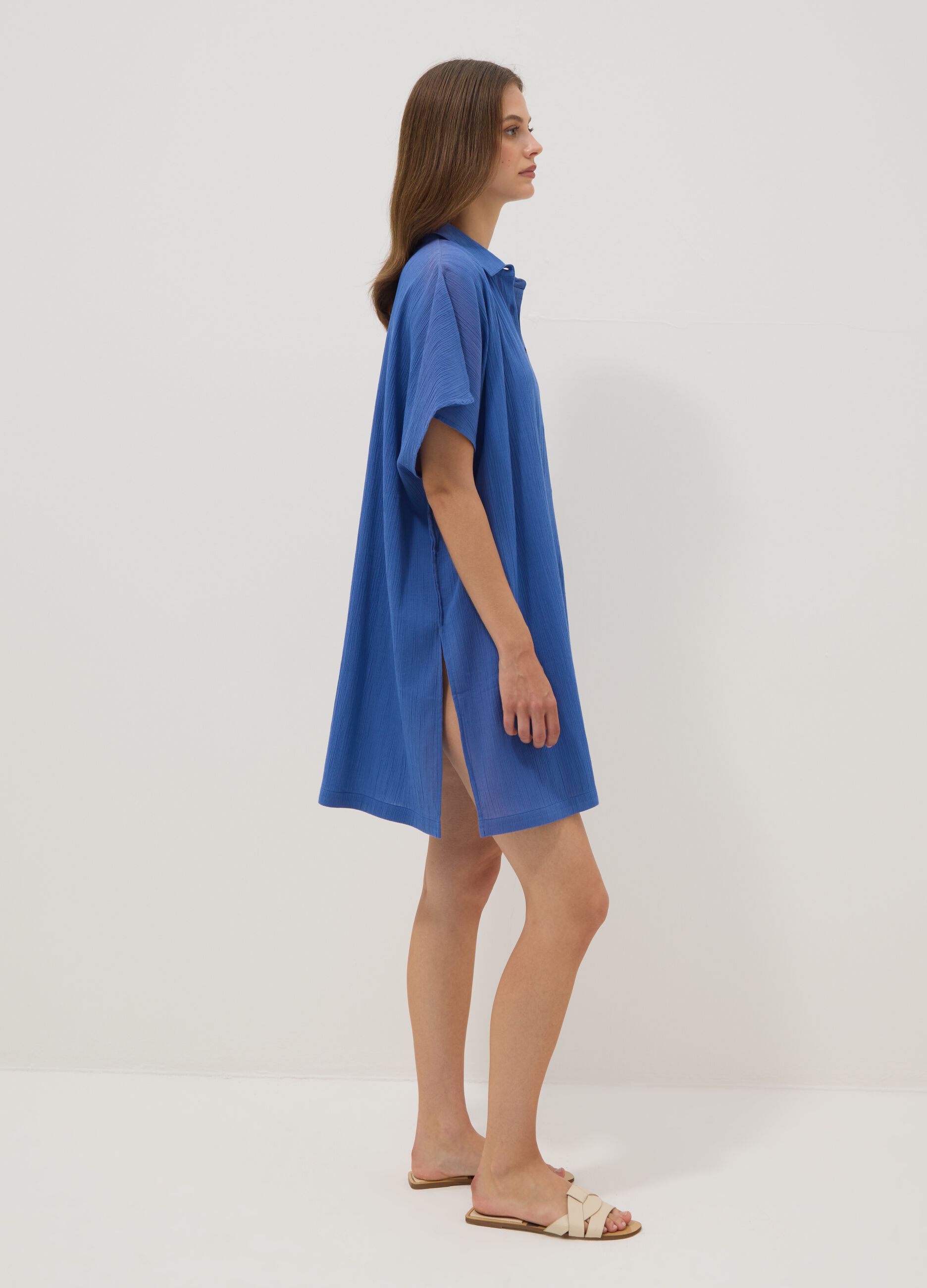 Blue pure cotton kaftan