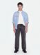 Jeans denim grigi flare fit in puro cotone_0