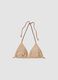 Beige triangle bikini top in stretch fabric with braided tie straps_4