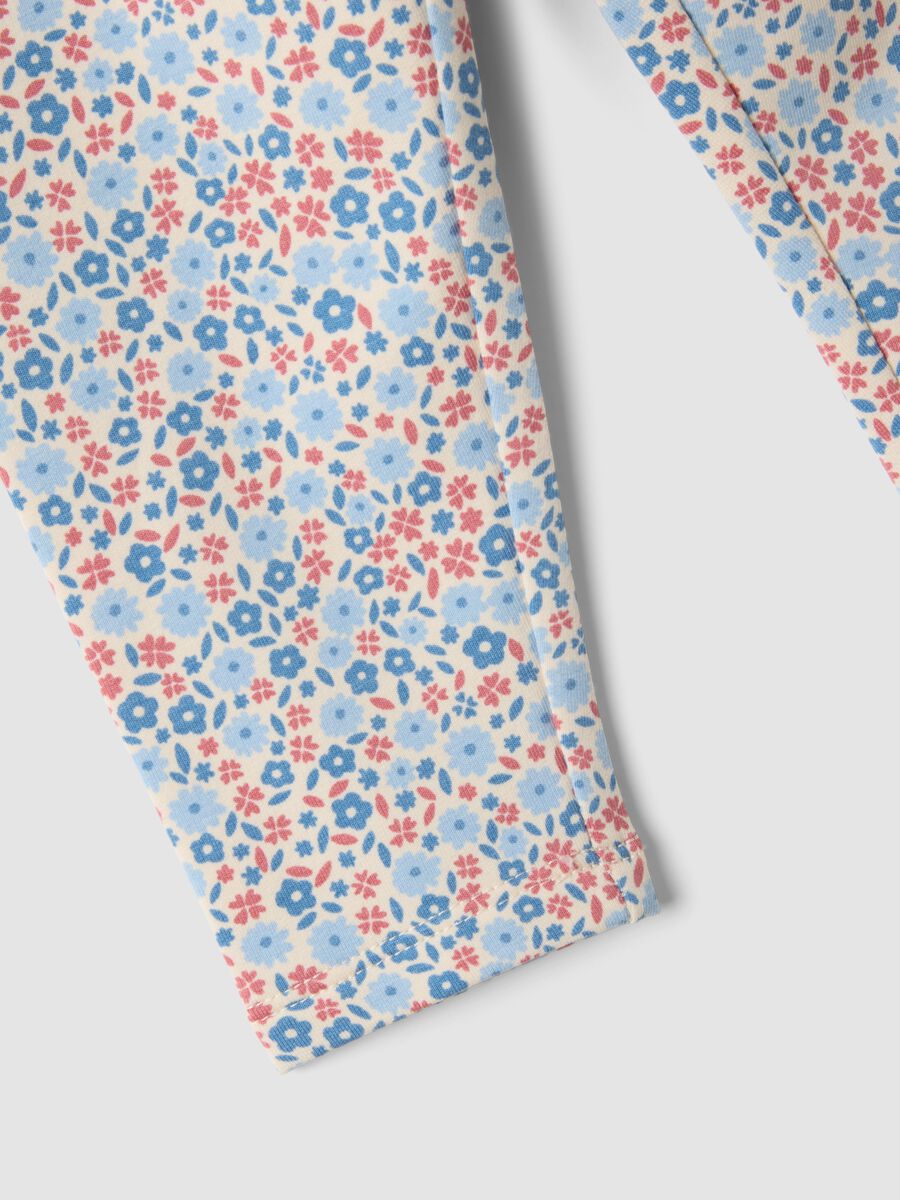Grey floral stretch cotton leggings_2