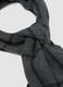 Dark Grey Checked Scarf with Fringes_1