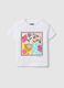 Regular fit white pure cotton t-shirt with print for girls_3