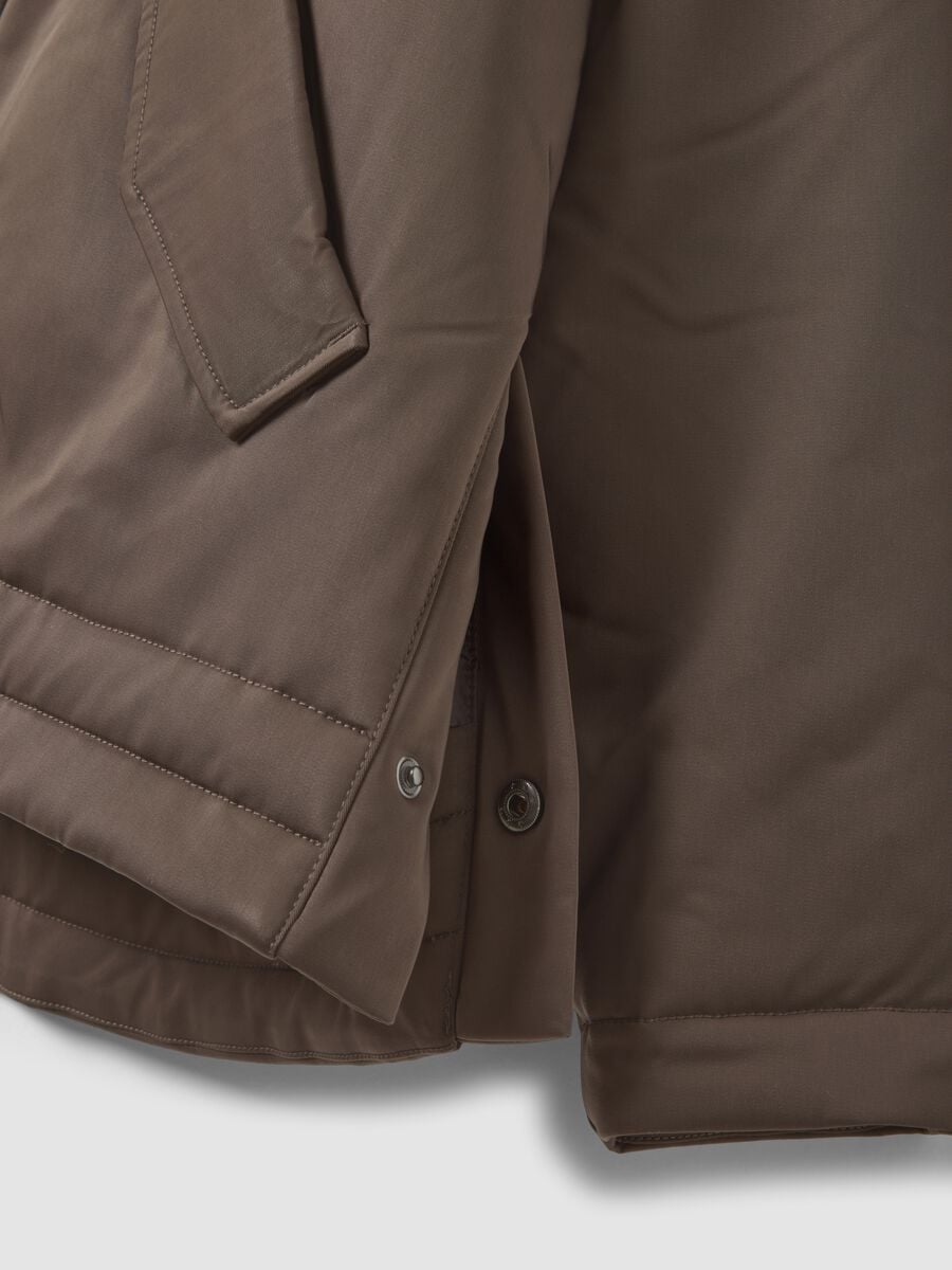 Brown padded regular-fit jacket with zip_1