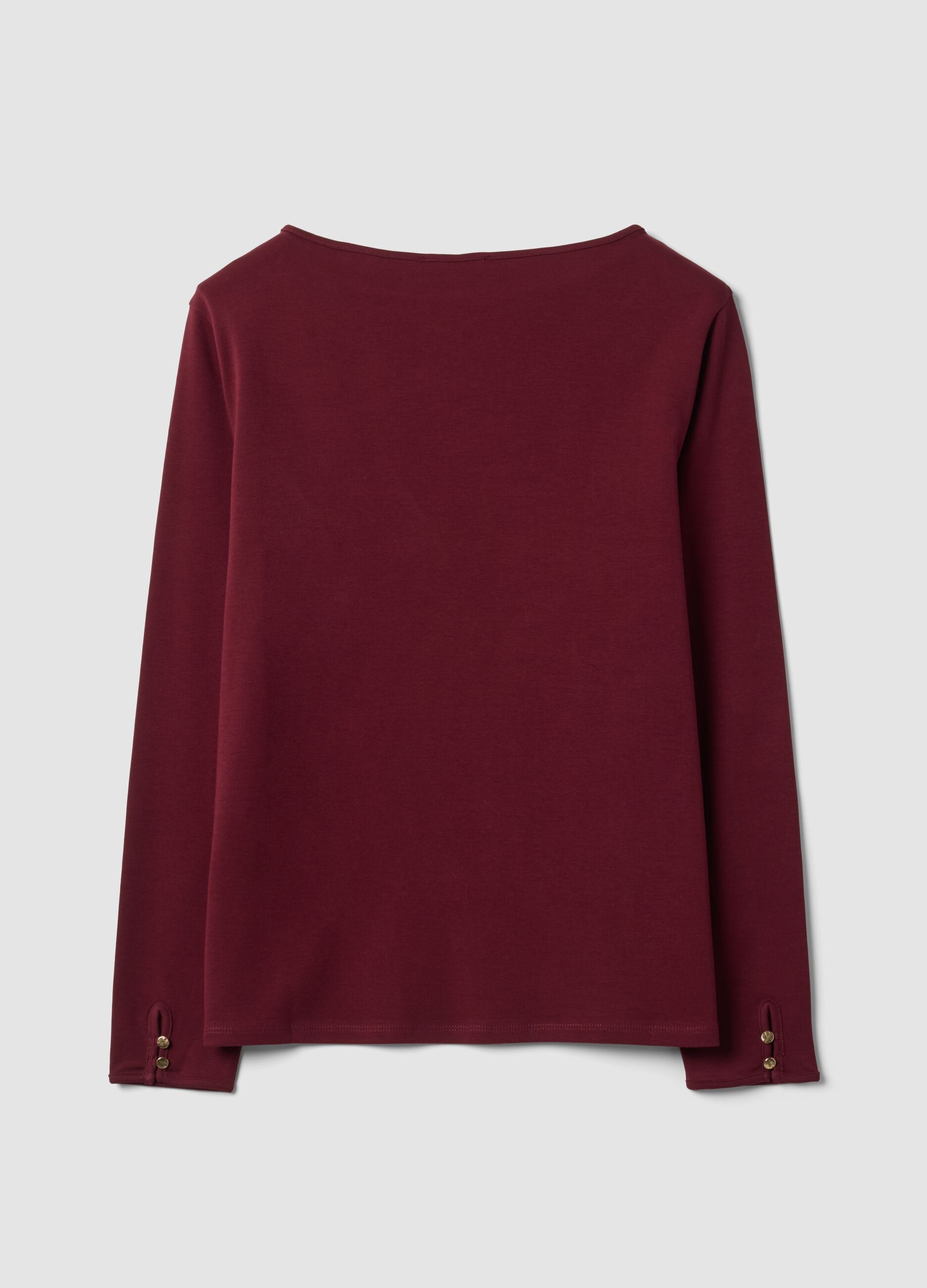 Red pure cotton crew-neck T-shirt with regular fit