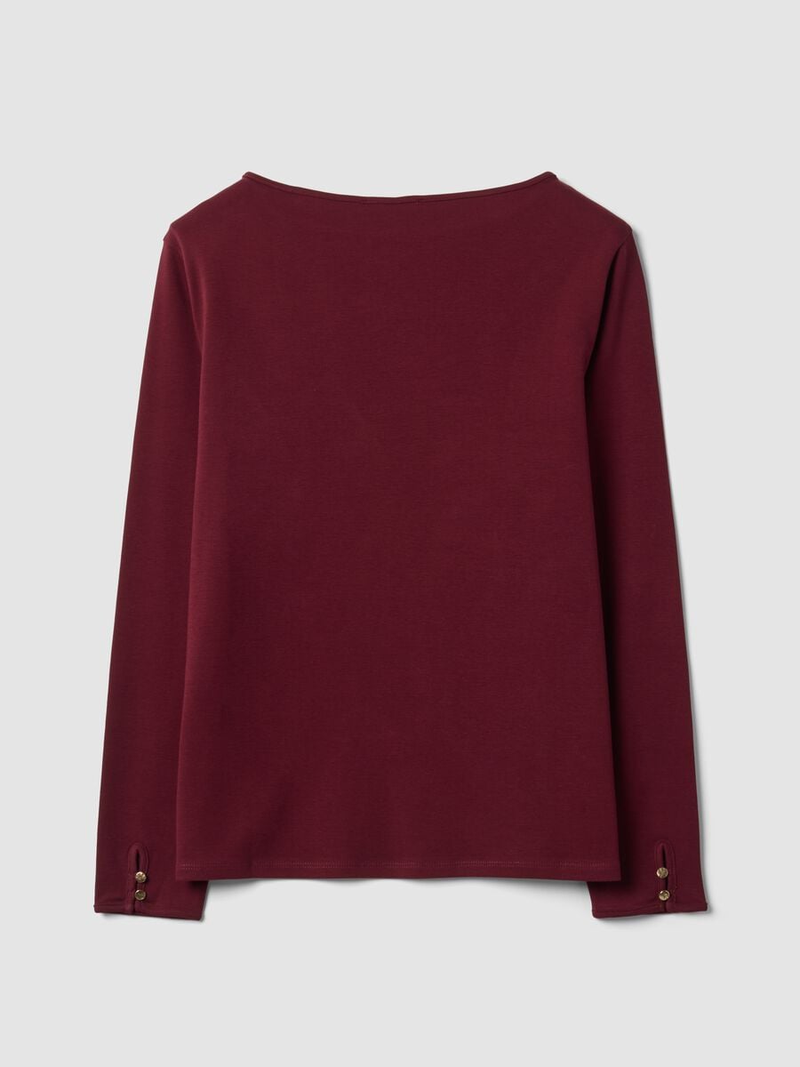 Red pure cotton crew-neck T-shirt with regular fit_2