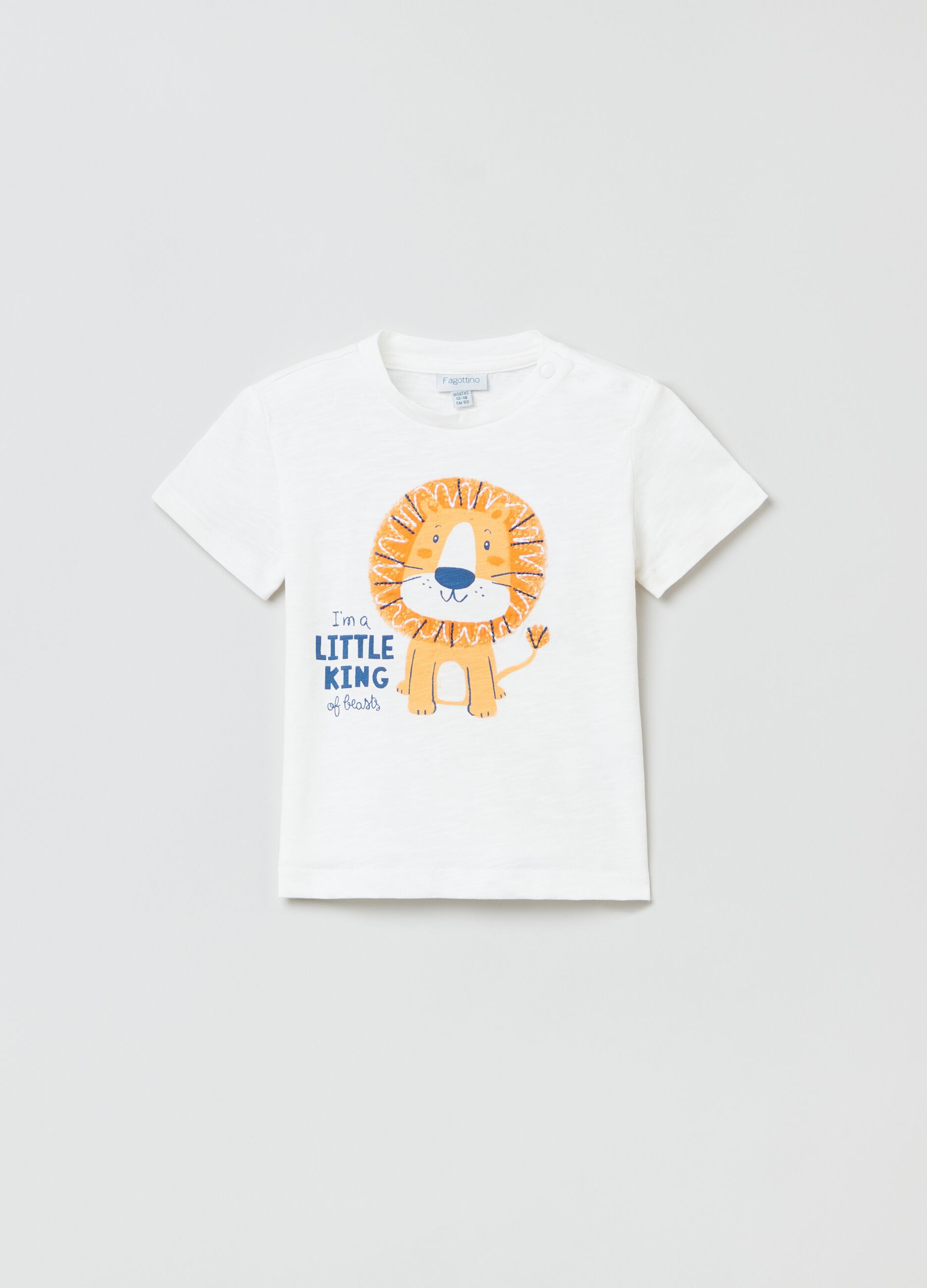 Camiseta de algodón estampado león