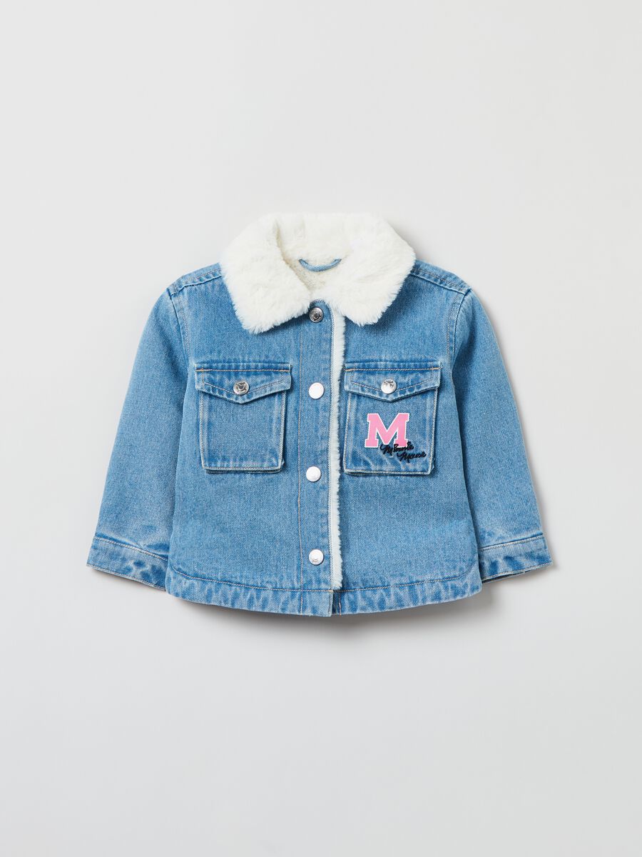 Minnie Mouse jacket in denim with faux fur_0