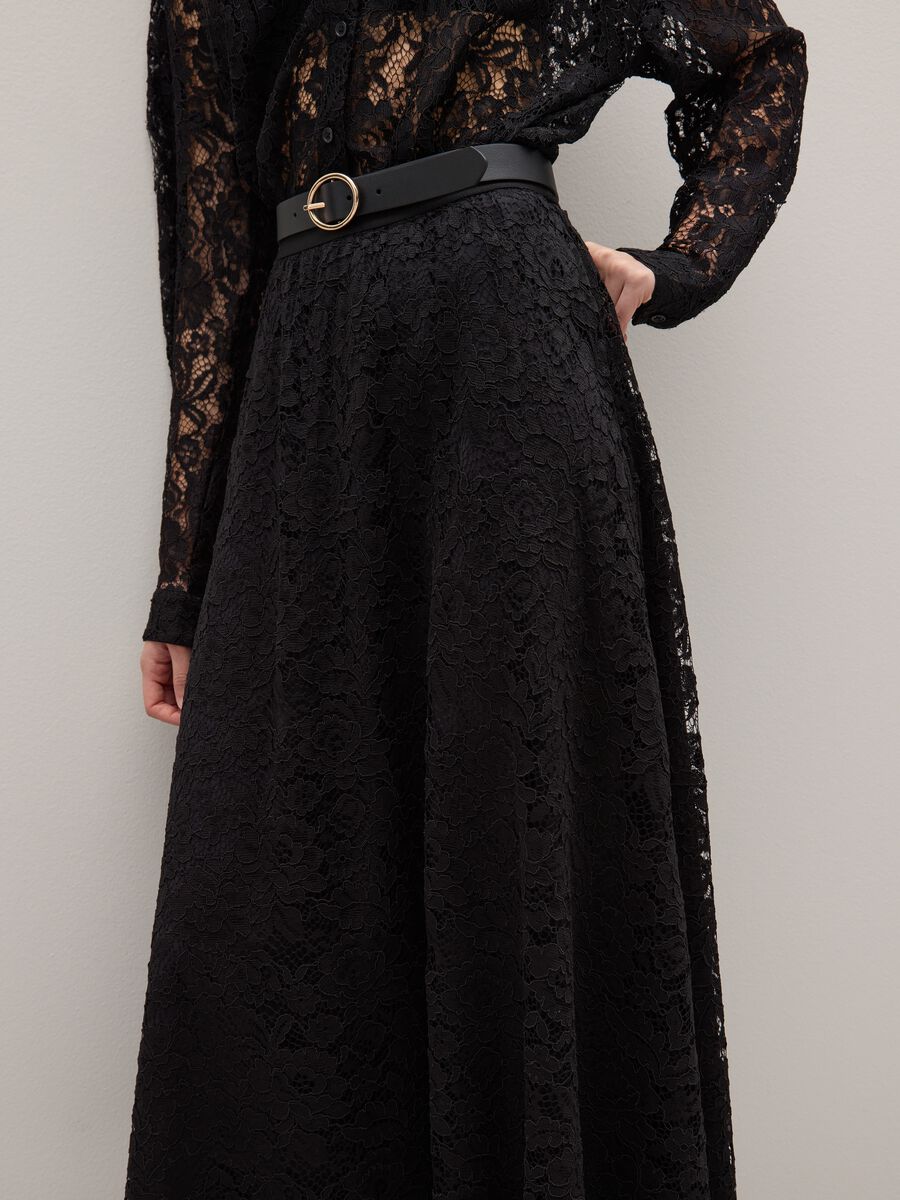Long Black Skirt in Sheer Lace_3