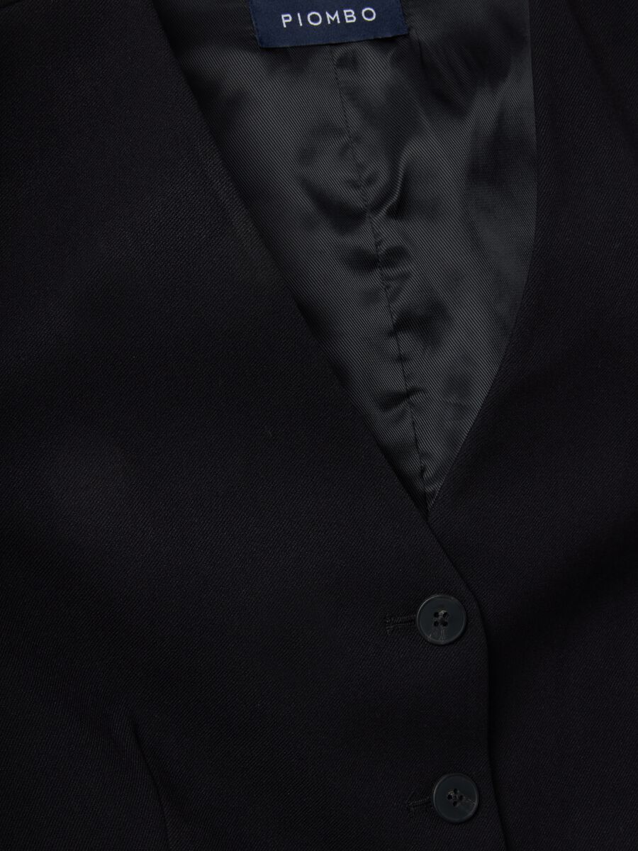 Elegant Black Viscose Blend Waistcoat Regular Fit_5