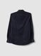 Ocean blue pure cotton ribbed shirt, regular fit_1