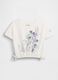 Pure cotton T-shirt with print and drawstring hem_0