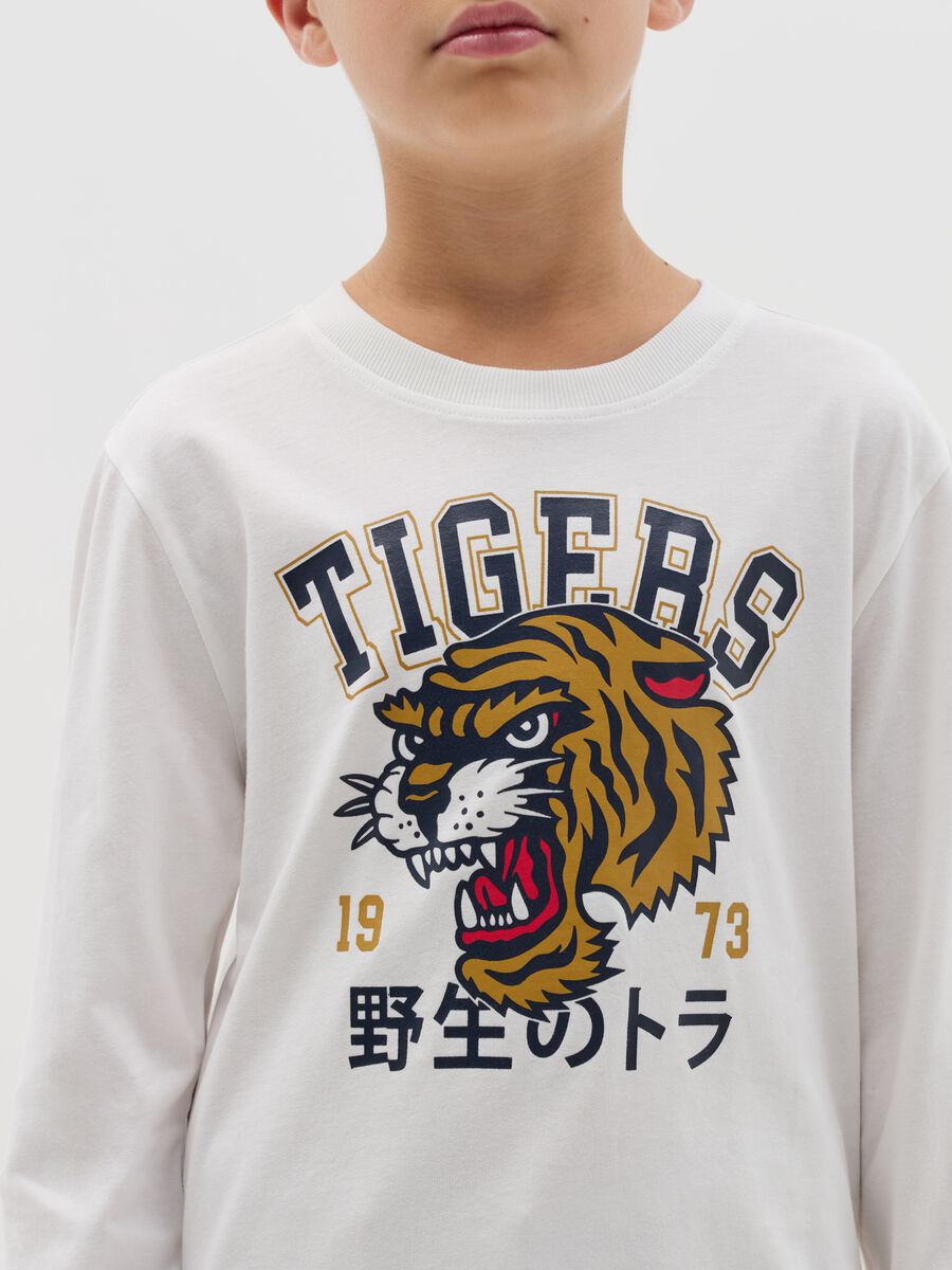 T-shirt with long sleeves and "Tigers 1973" print_1
