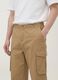 Pantaloni cargo marroni in cotone elasticizzato regular fit_2