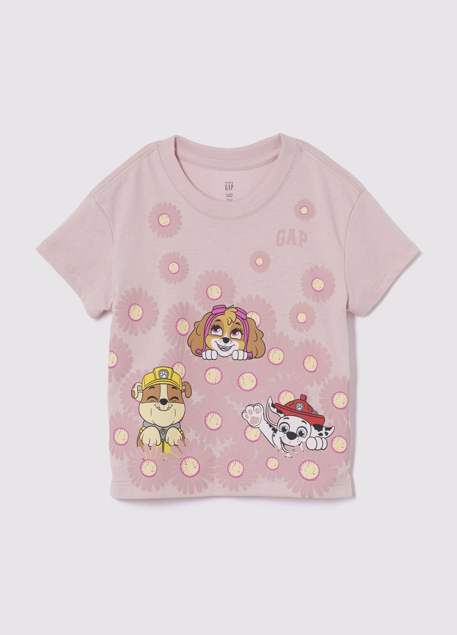 Rosa Kurzarm-Shirt mit Tierdruck