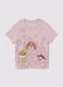 Rosa Kurzarm-Shirt mit Tierdruck_0