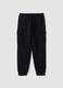 Black cotton-blend cargo joggers with drawstring, regular fit_2