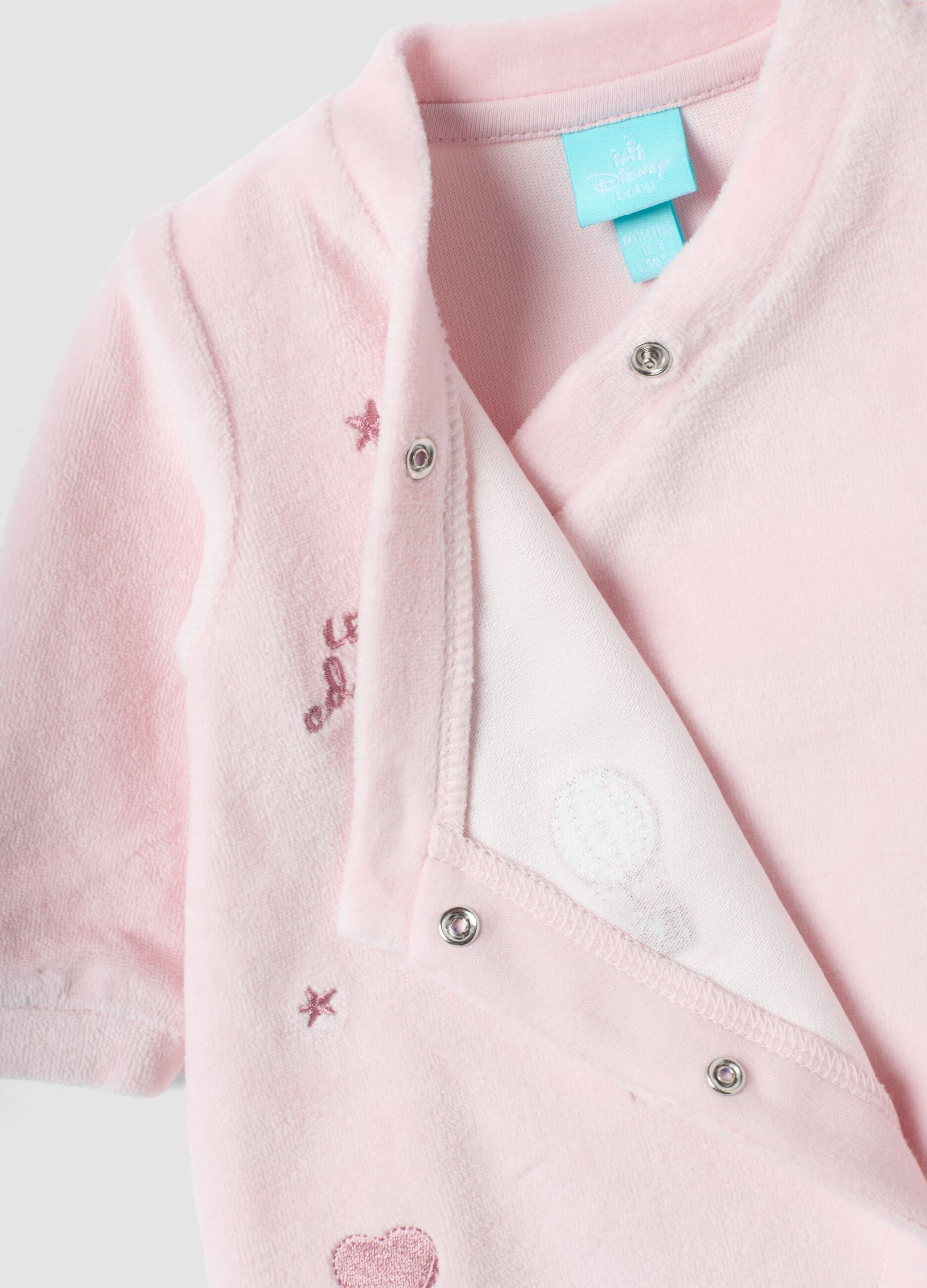 Rosa Minnie Strampler mit F&uuml;&szlig;chen aus Bio-Baumwollmix f&uuml;r Baby M&auml;dchen