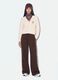 Cardigan beige in misto cotone con scollo profondo a V fitted_1