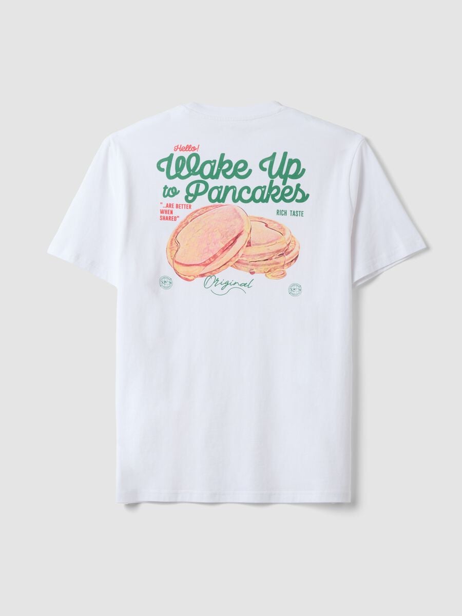 White pure cotton jersey T-shirt with print, regular fit_5